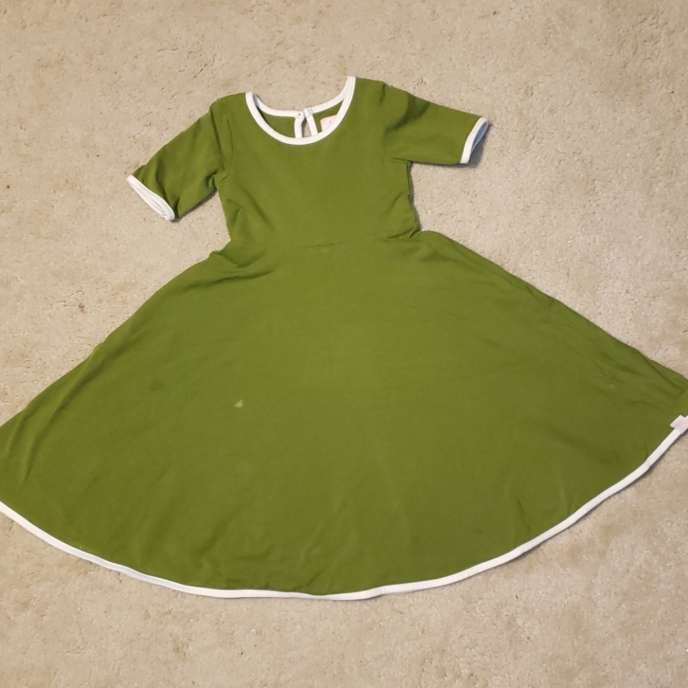 2T Olive Green Sweet Honey Swing Dress